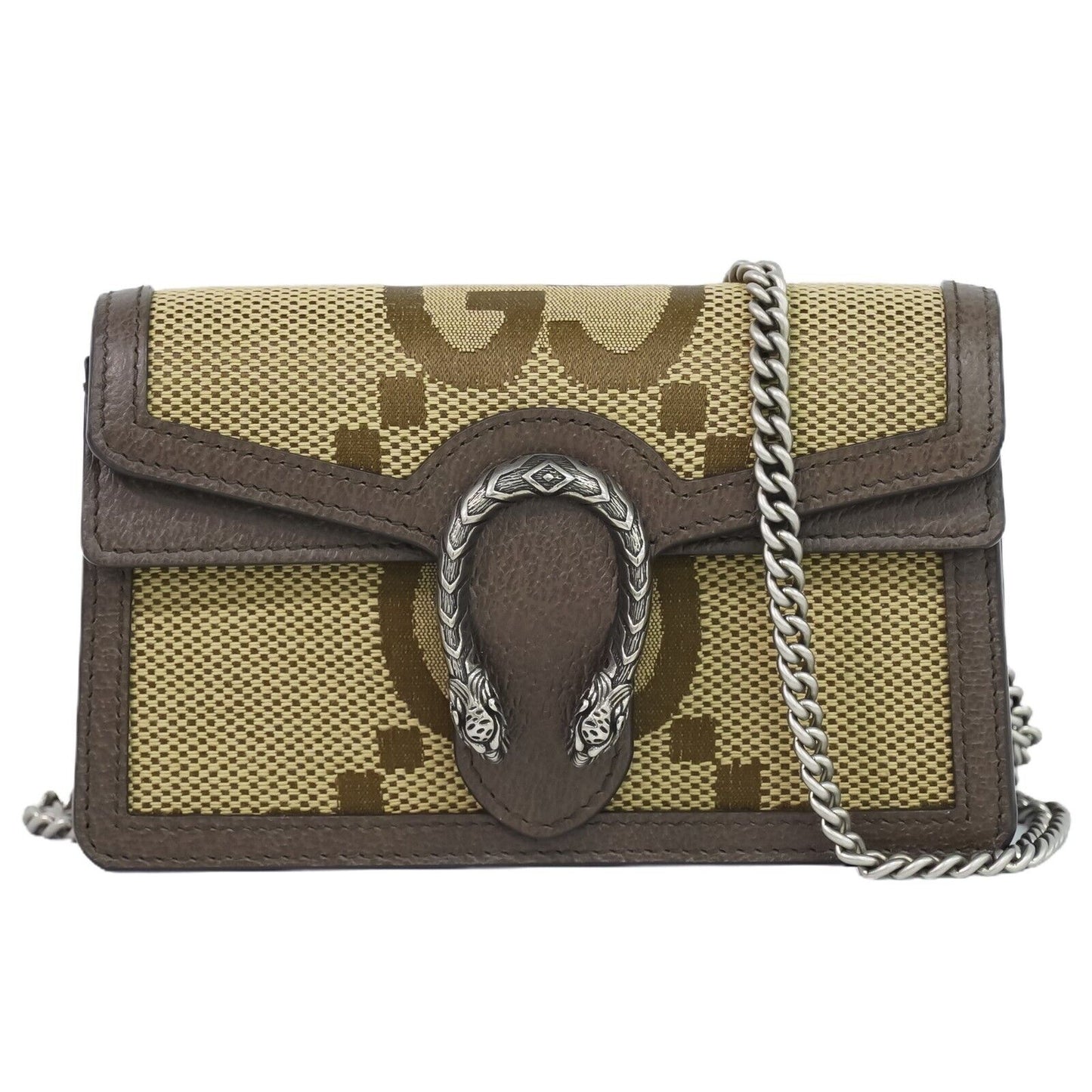 Gucci Dionysus Flap Messenger Bag Shearling Beige Canvas Crossbody Bag Bag ( )