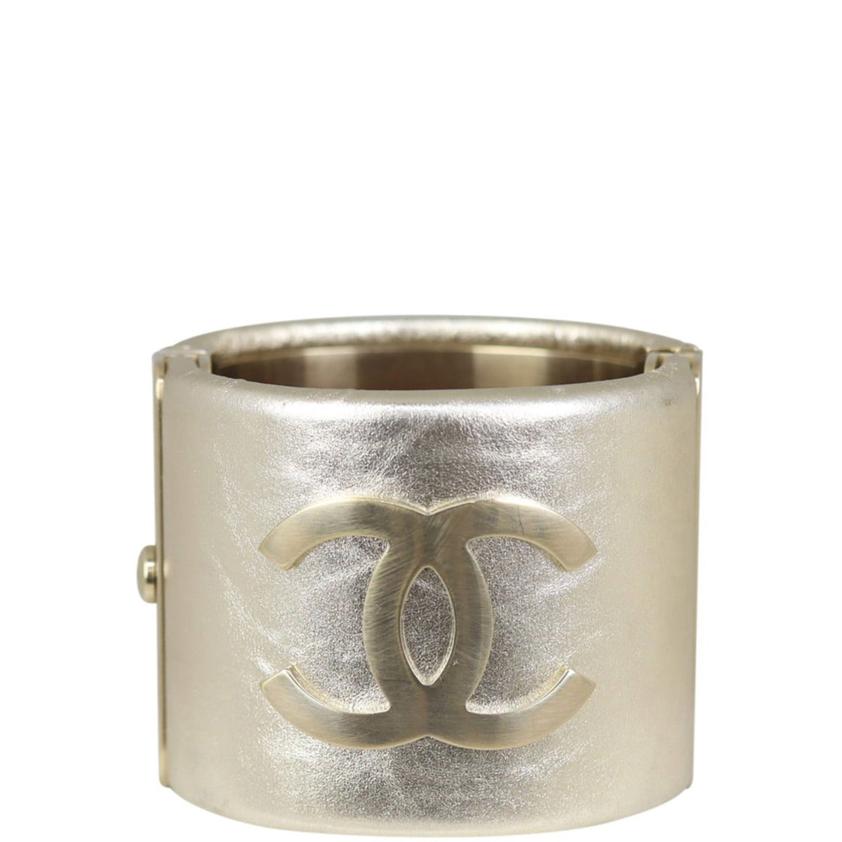 Chanel CC Wide Metallic Leather Cuff