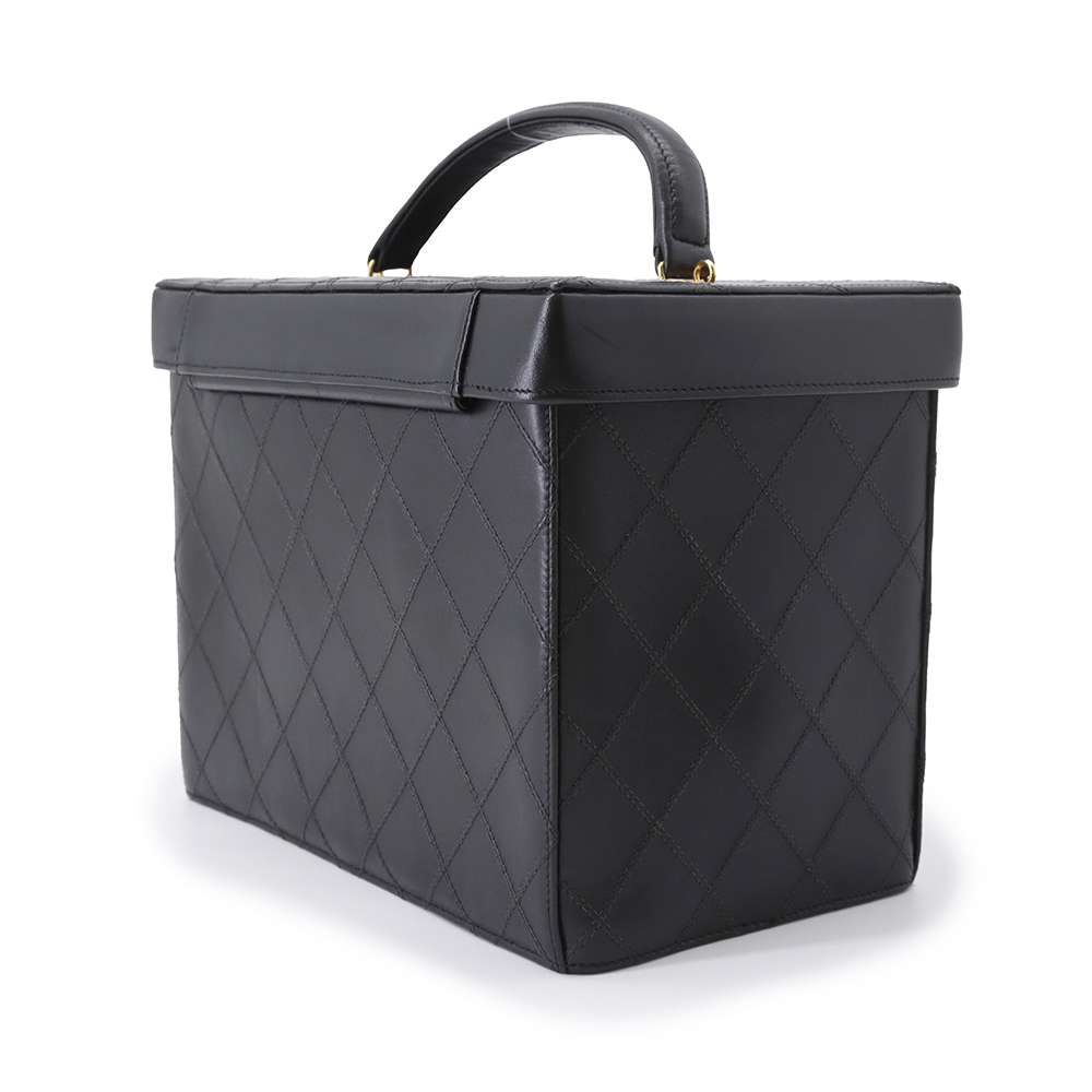 CHANEL Bicolore 2way vanity bag Black Lambskin