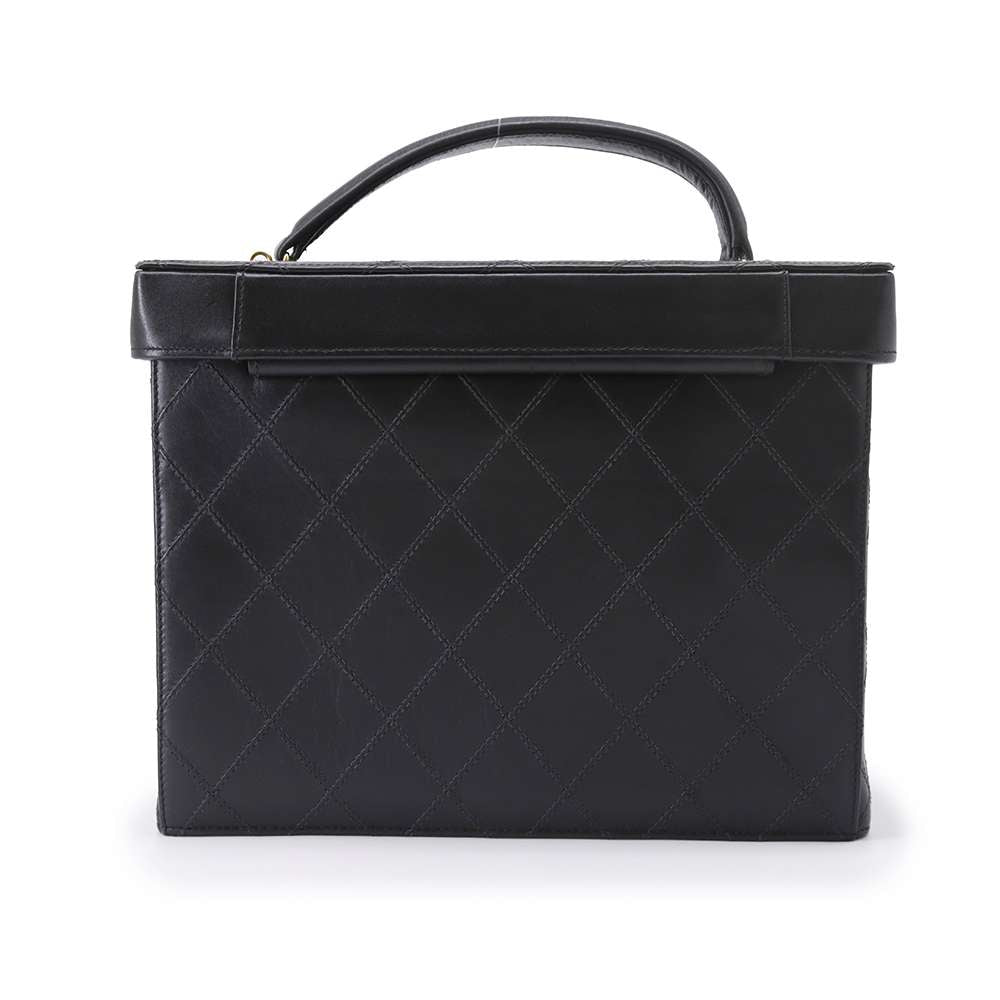 CHANEL Bicolore 2way vanity bag Black Lambskin