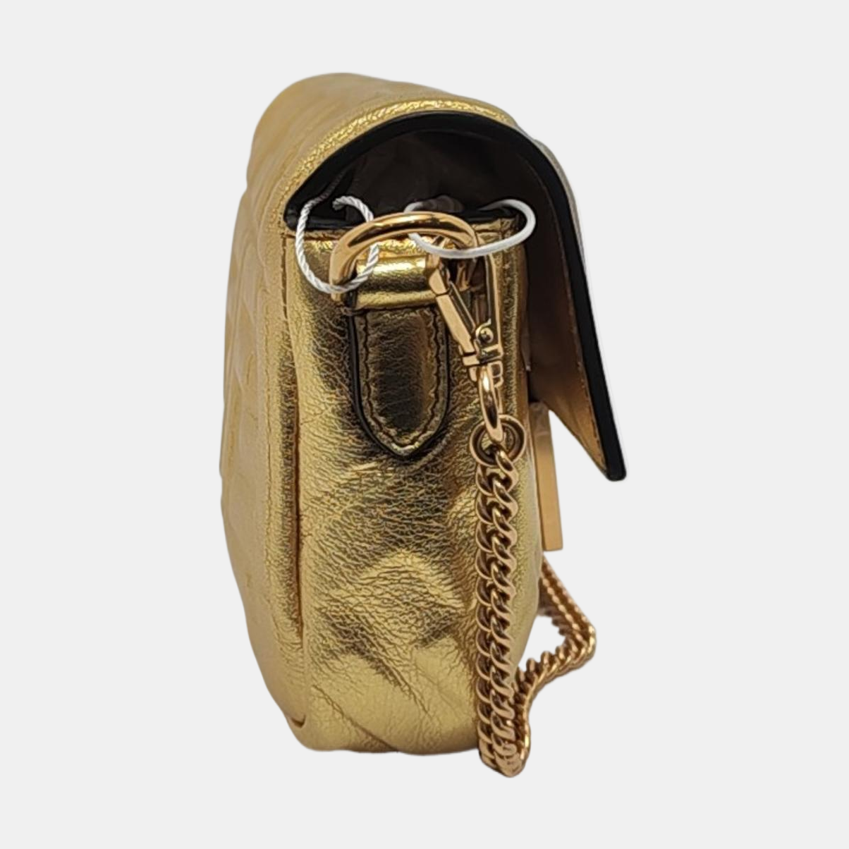 Fendi Baguette Mini Gold Nappa Leather Crossbody Bag
