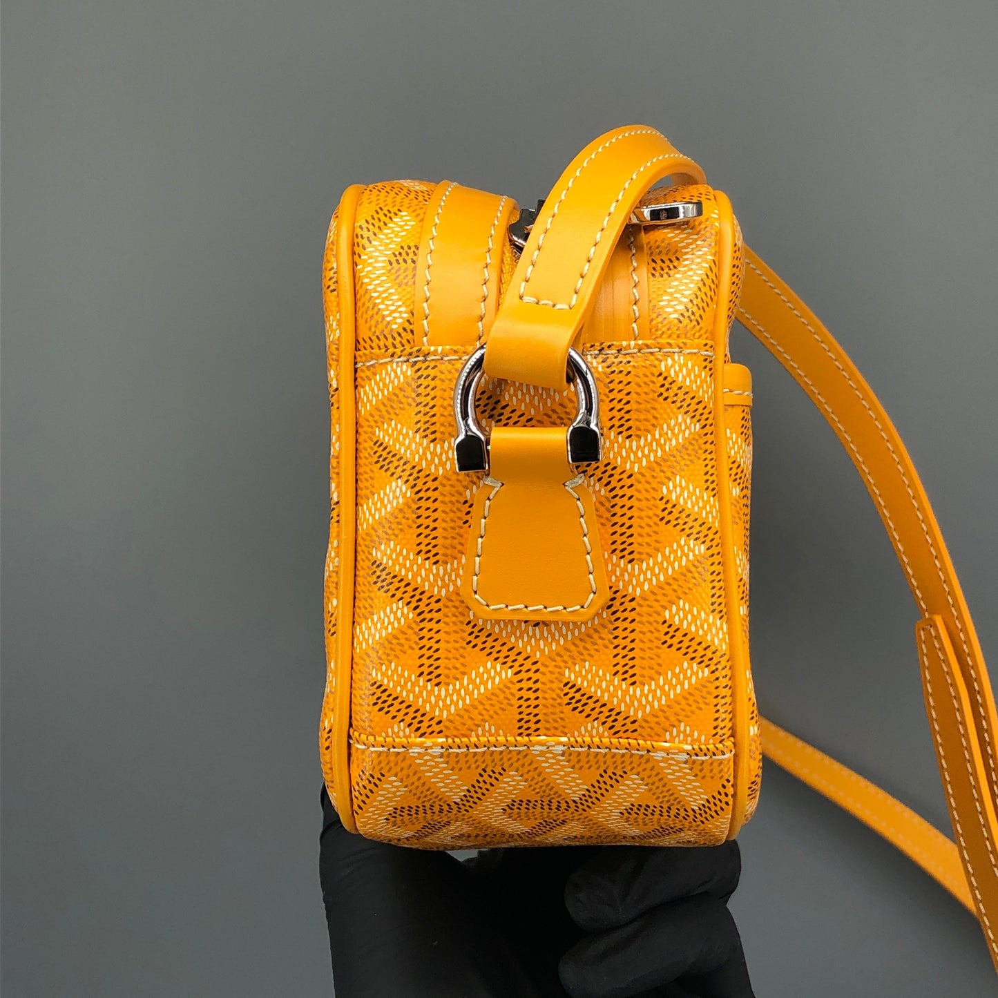 Goyard Cap-Vert Yellow Goyardine Canvas Crossbody Camera Bag