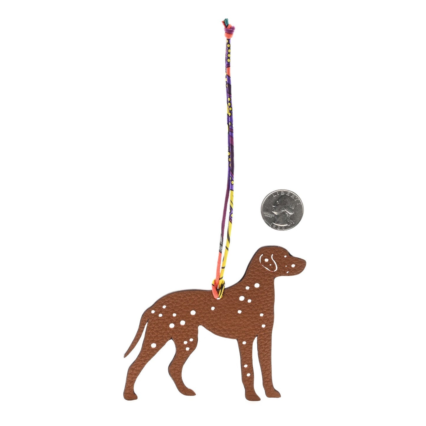 Hermes Epsom Togo Petit H Dalmatian Bag Charm GM