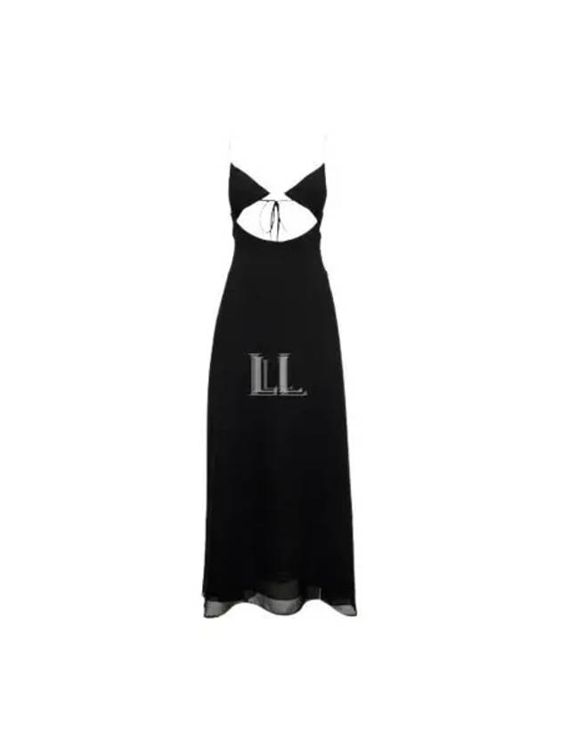 Luxury Saint Laurent Trending 2025 Crepe Viscose Backless Long Dress Black