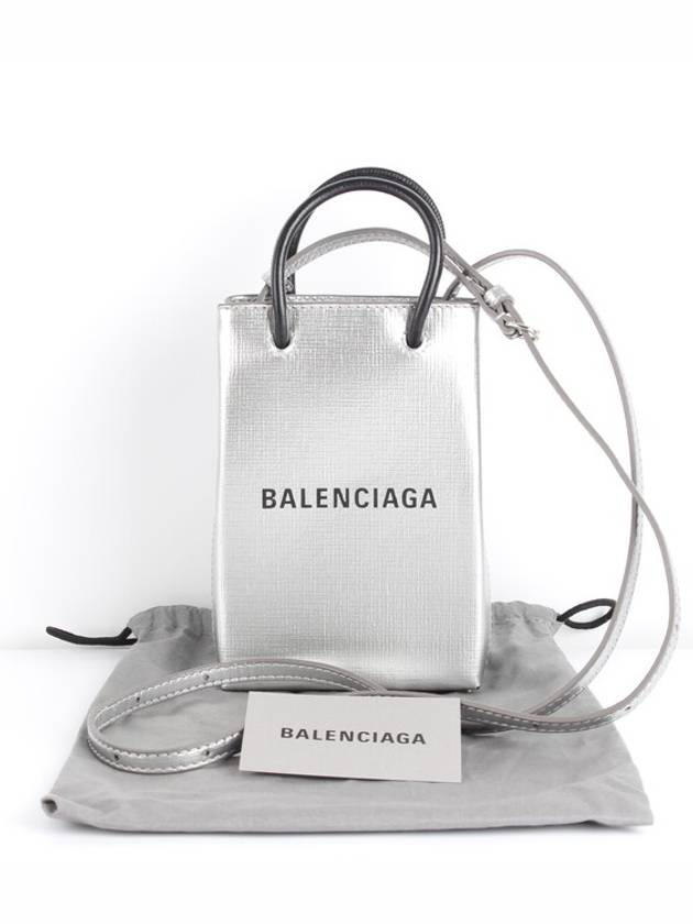 Luxury Balenciaga Trending 2026 Phone holder cross bag silver