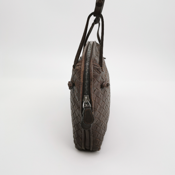 Bottega Veneta Nodini Small Milk Chocolate Brown Intrecciato Leather Crossbody Bag
