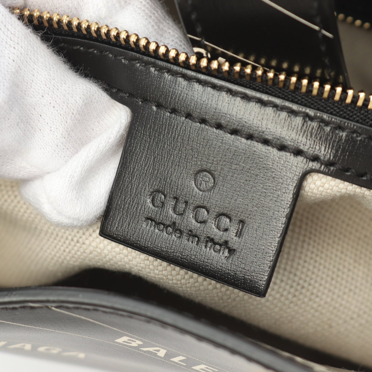 GUCCI GUCCI * Luxury Balenciaga Trending 2026 Hacker Jackie 1961 Shoulder bag Leather Black White
