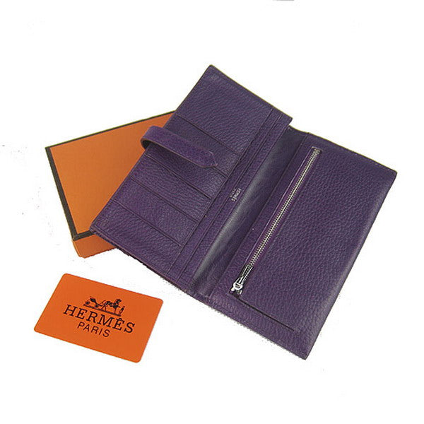 Luxury Hermes Wallet H008 Ladies Wallet Purple