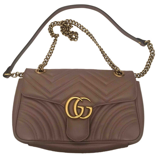 Gucci marmont beige leather handbag
