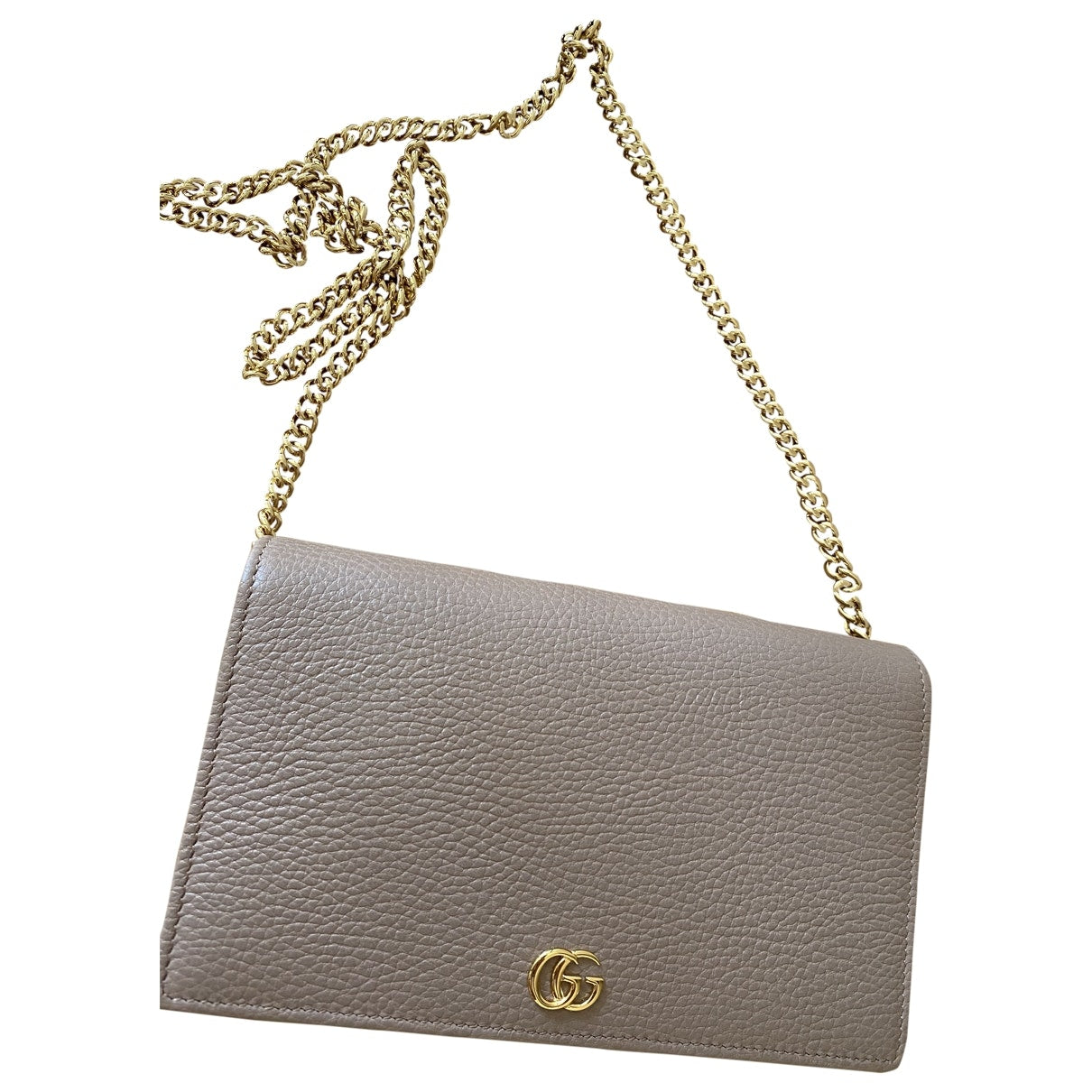 Gucci marmont beige leather clutch bag