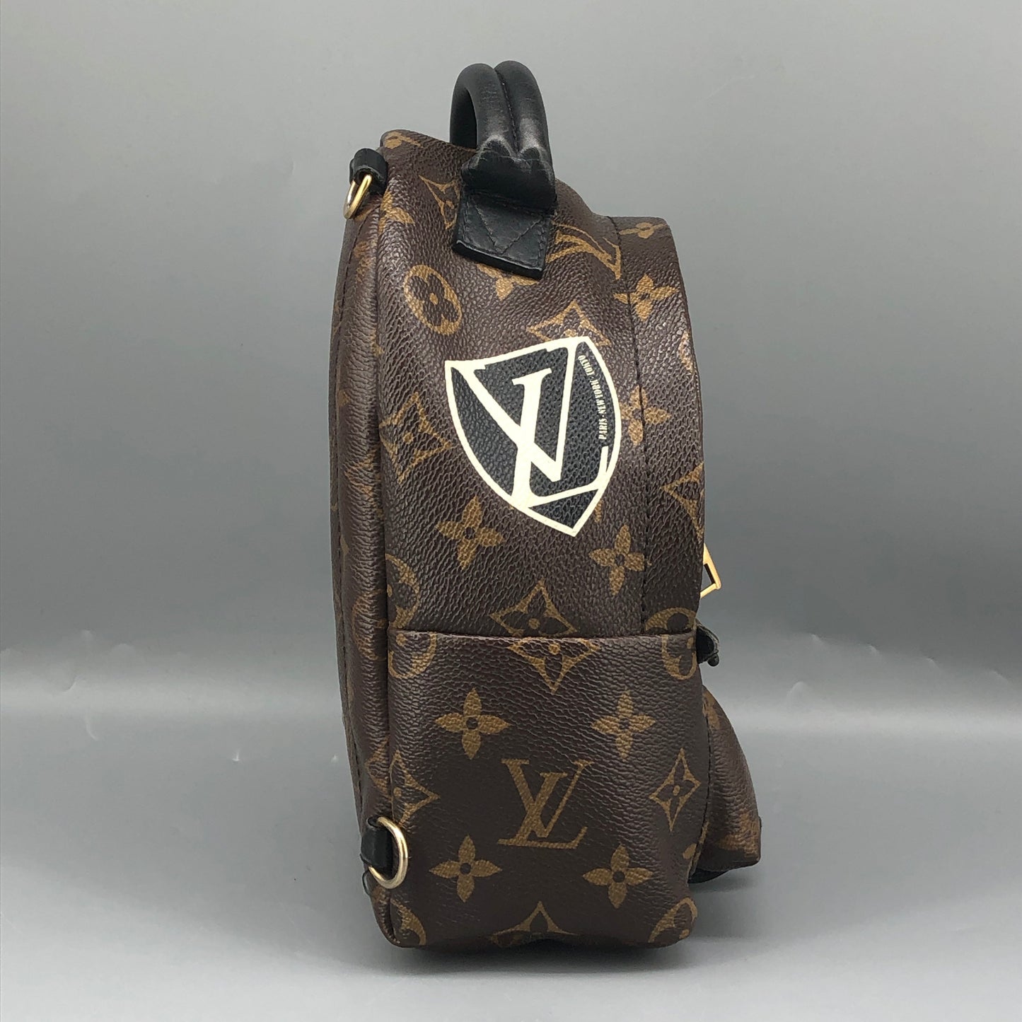 Louis Vuitton Mini Palm Springs Backpack World Tour Patch Monogram Canvas