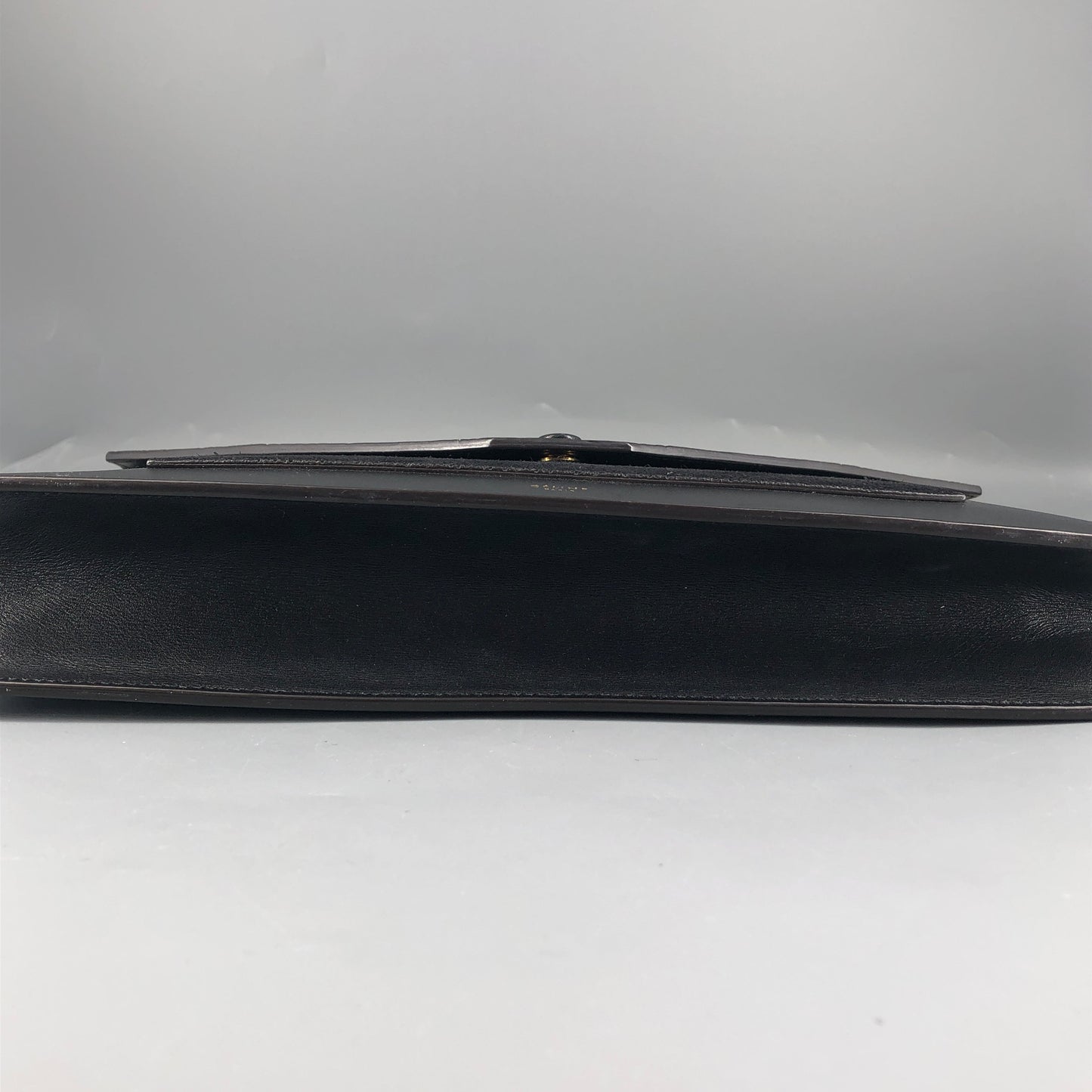Celine Genuine Python & Smooth Calfskin Envelope Chain Shoulder Bag Black