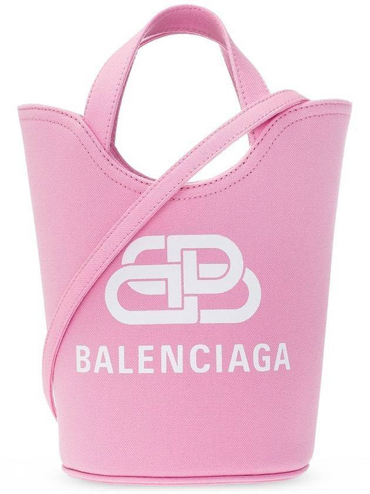 Luxury Balenciaga Trending 2026 Logo Wave Bucket Tote Bag Pink