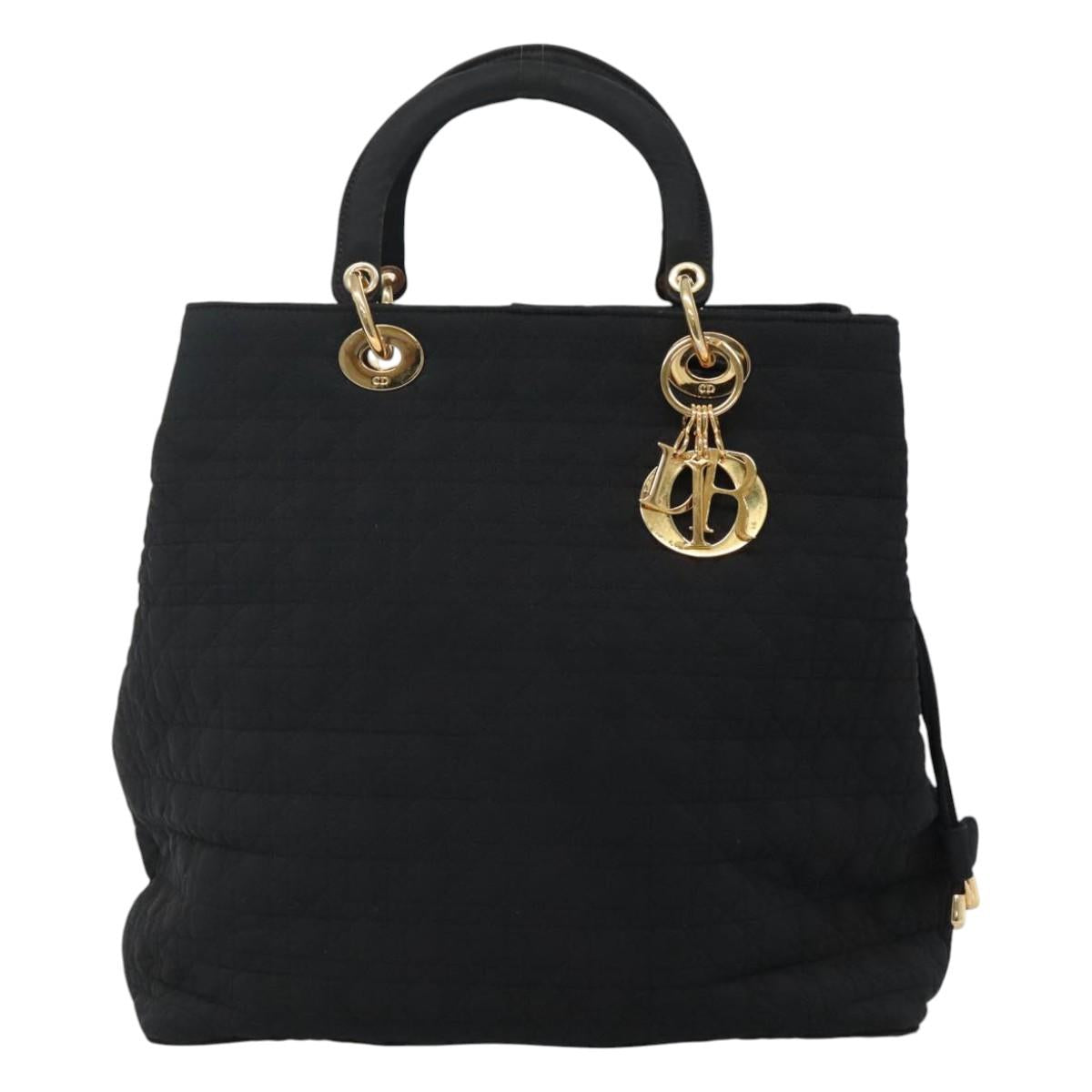 Christian Dior Lady Dior Bag Nylon Black Nylon Handbag ()