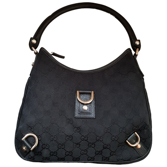 Gucci hobo black cloth handbag