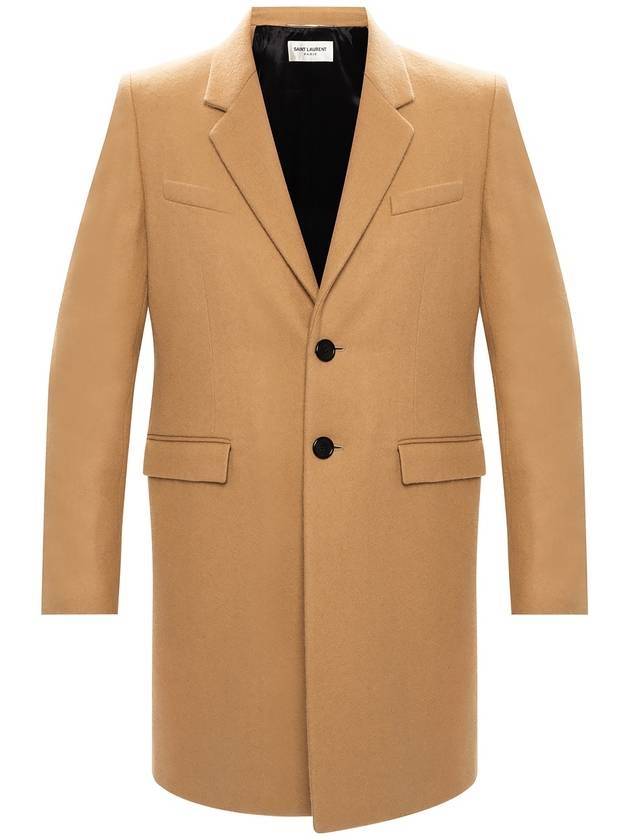 Luxury Saint Laurent Trending 2025 Men's Two Button Wool Single Coat Beige