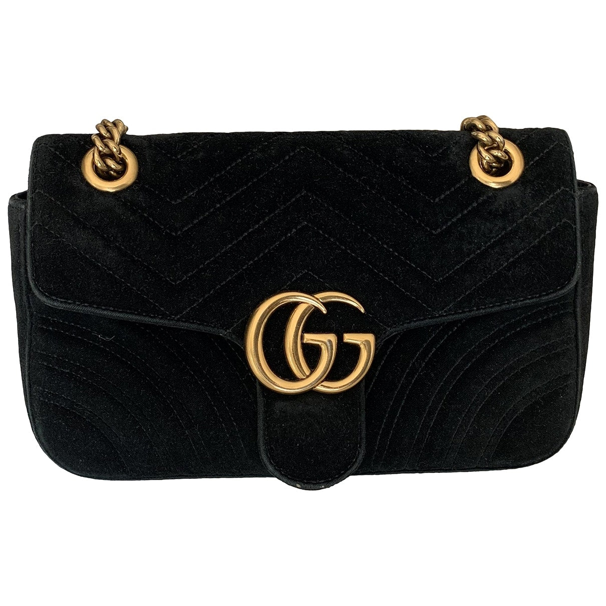 Gucci marmont black velvet handbag