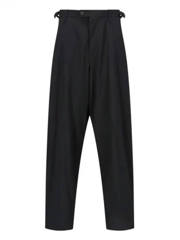 Luxury Balenciaga Trending 2026 Waist Buckle Strap Straight Pants Black