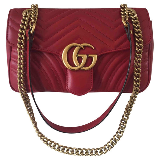 Gucci marmont red leather handbag