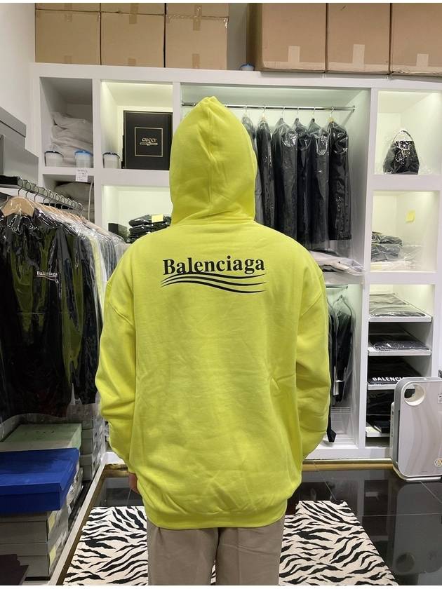 Luxury Balenciaga Trending 2026 Wave Logo Hoodie Sweatshirt Neon Yellow