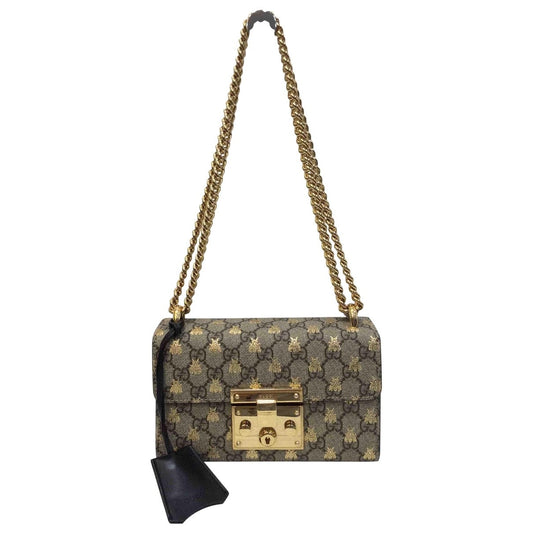 Gucci padlock beige cloth handbag