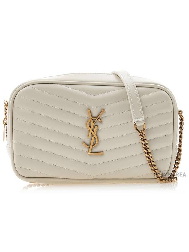 Luxury Saint Laurent Trending 2025 Lou Small Leather Cross Bag White