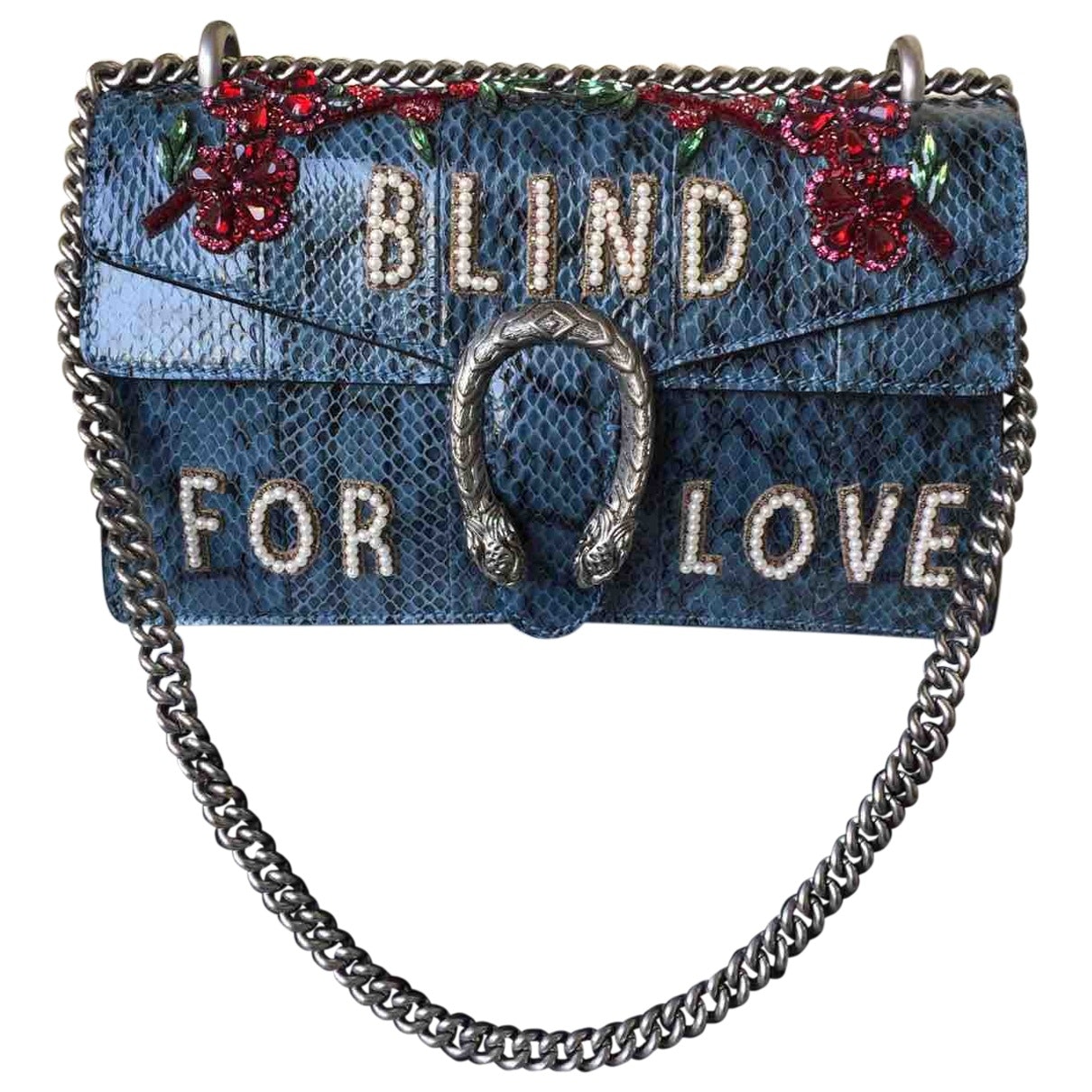 Gucci dionysus blue python handbag