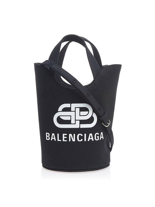 Luxury Balenciaga Trending 2026 Logo Wave Bucket Tote Bag Black