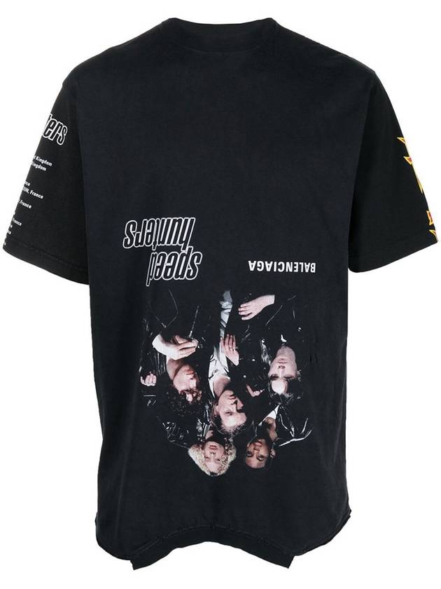 Luxury Balenciaga Trending 2026 Speed Hunter Upside Down Oversized Short Sleeve T-shirt Black