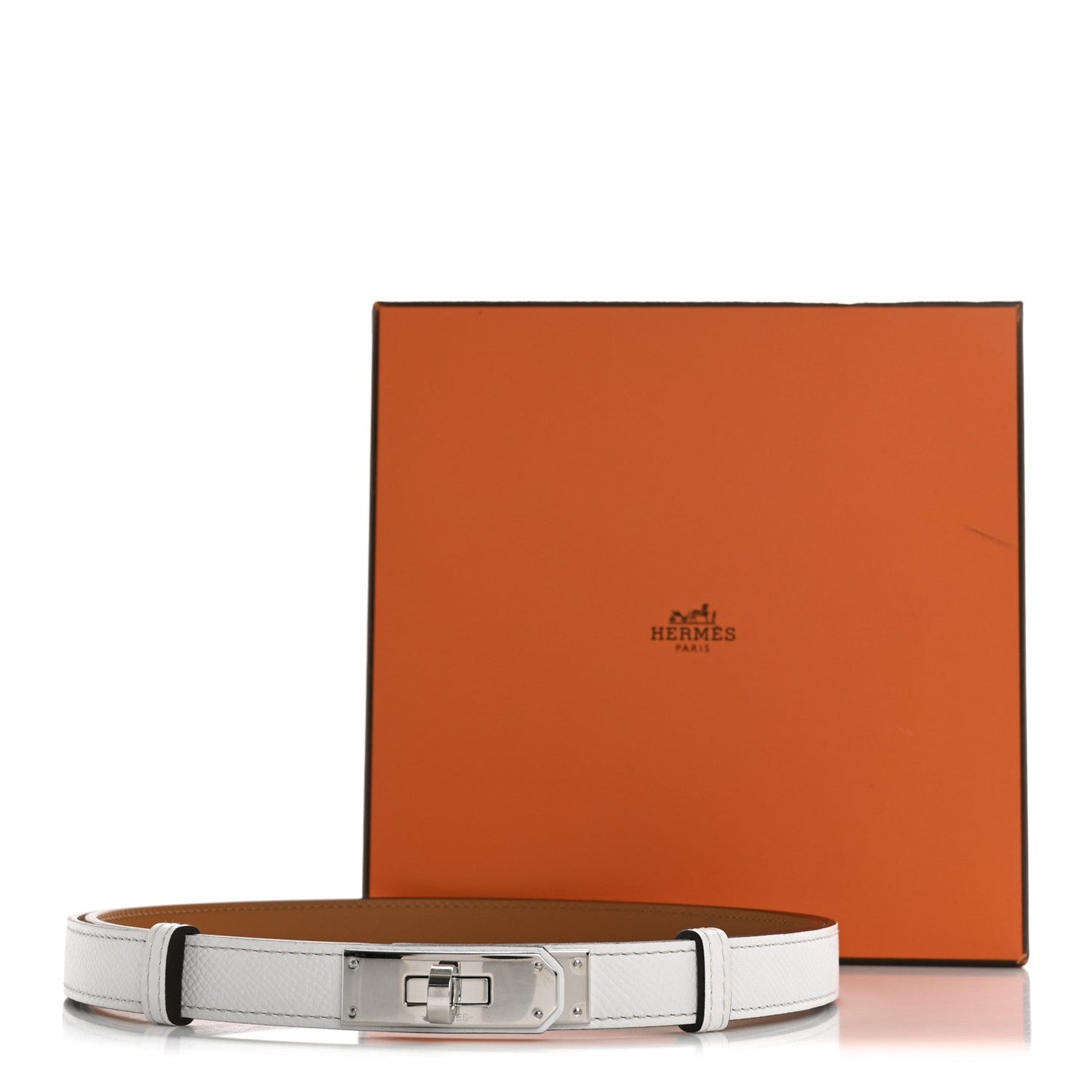 Hermes Epsom Kelly Belt New White