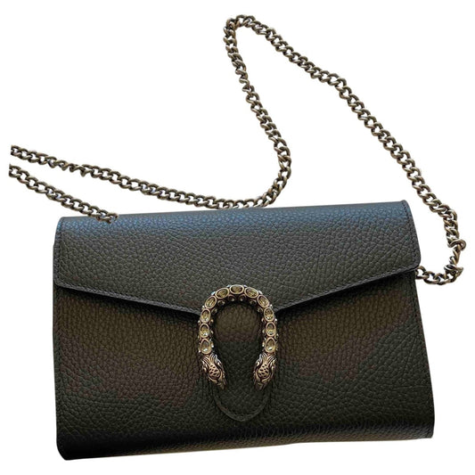 Gucci dionysus black leather handbag