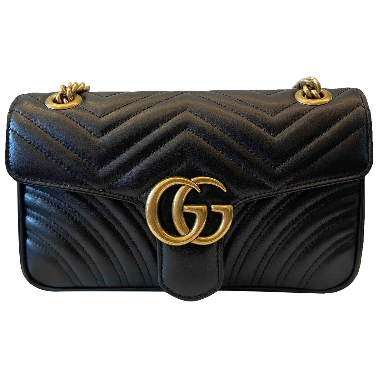 Gucci marmont black leather handbag