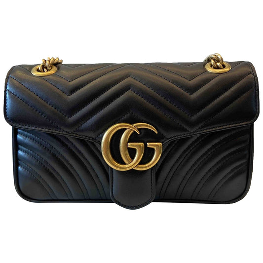 Gucci marmont black leather handbag