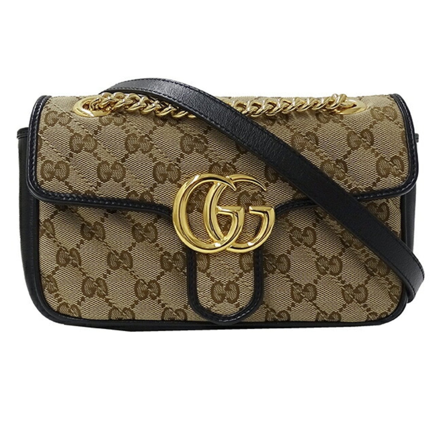 Gucci Gg Marmont Beige Canvas Shoulder Bag ( )