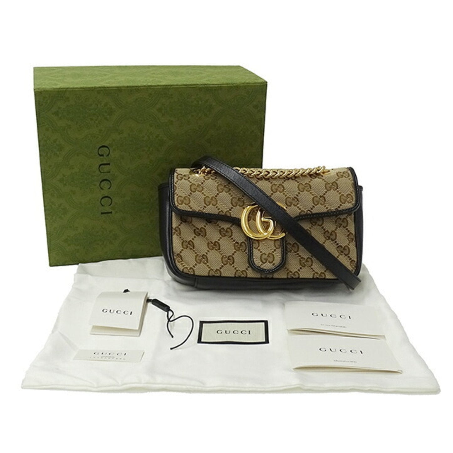 Gucci Gg Marmont Beige Canvas Shoulder Bag ( )