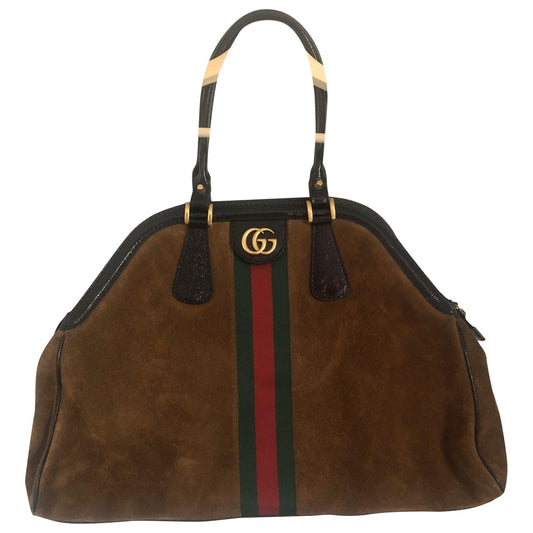 Gucci re(belle) brown suede handbag