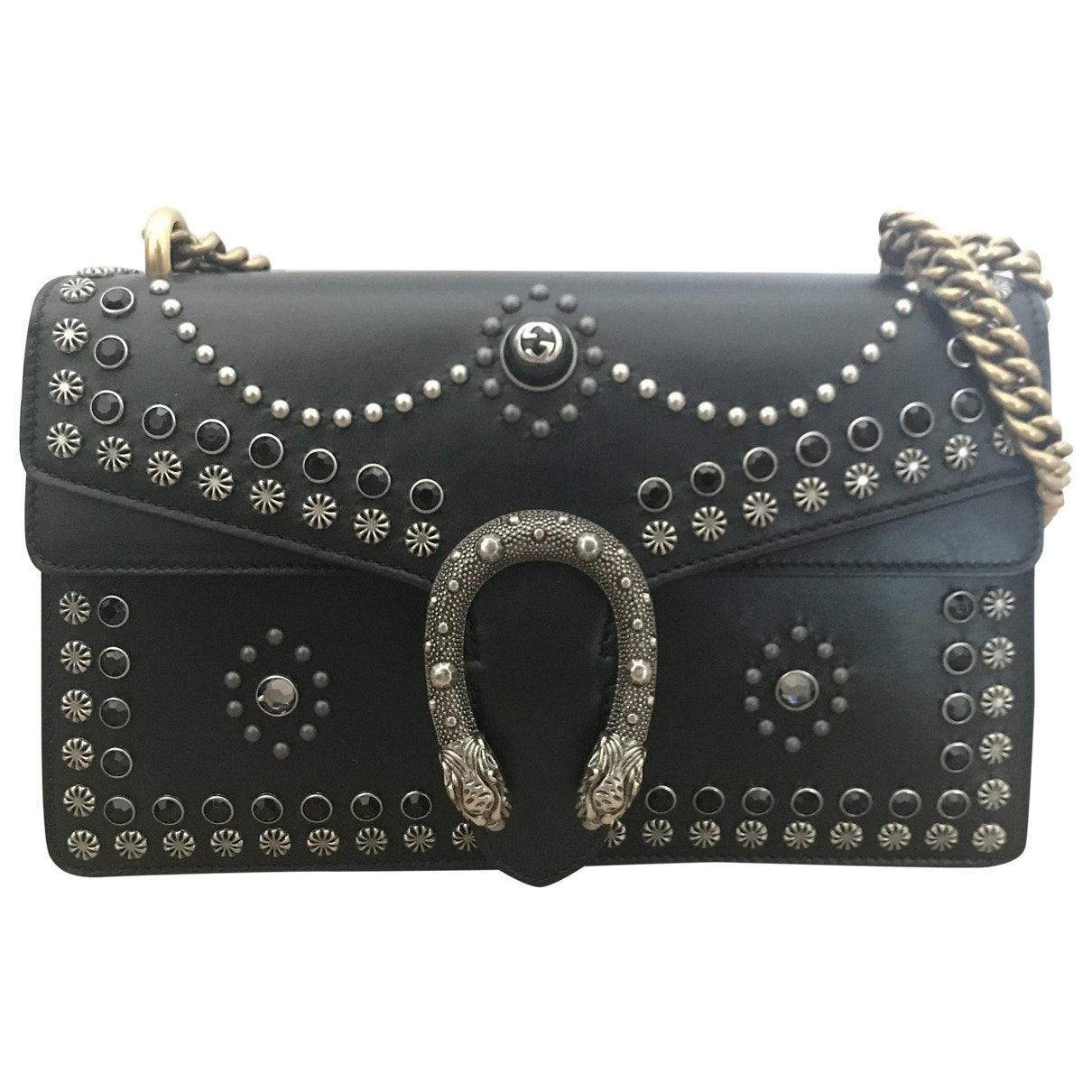 Gucci dionysus black leather handbag