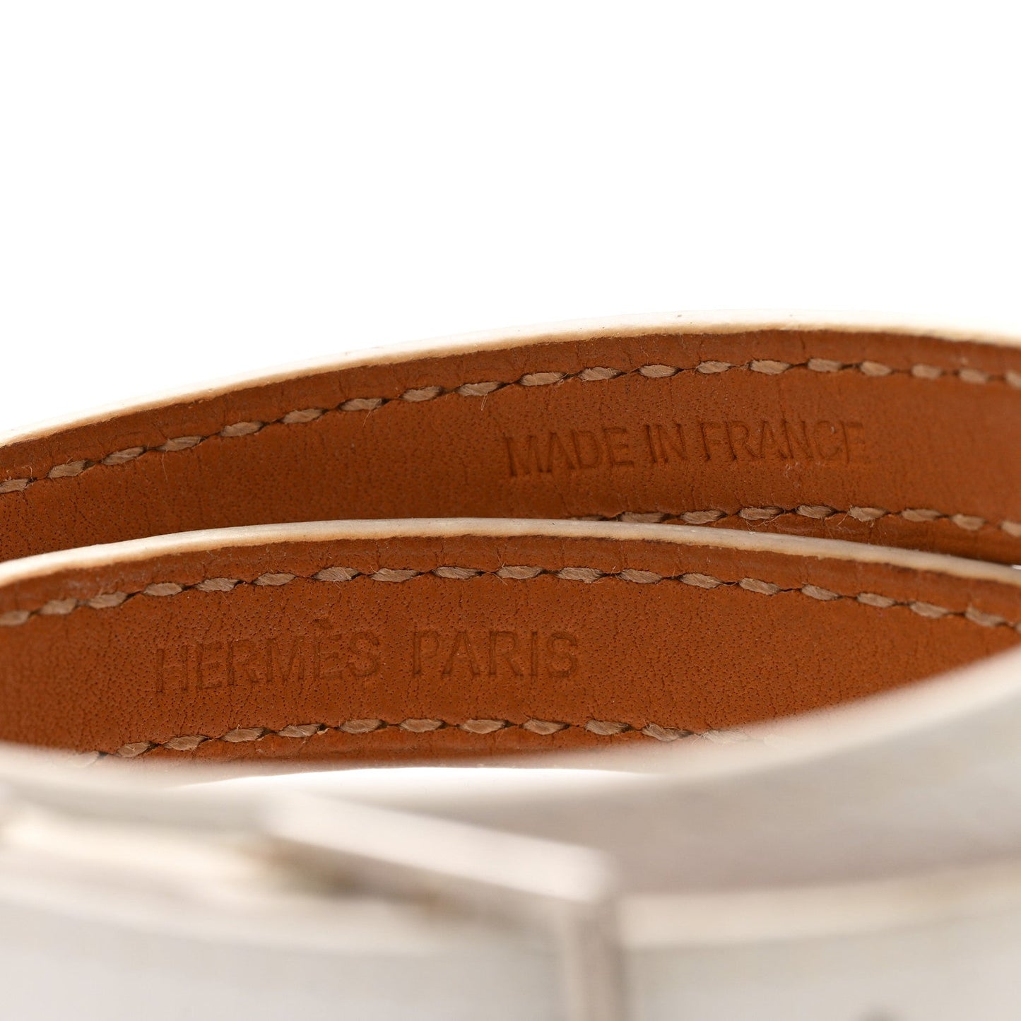 Hermes Epsom Cab Double Tour Bracelet S White