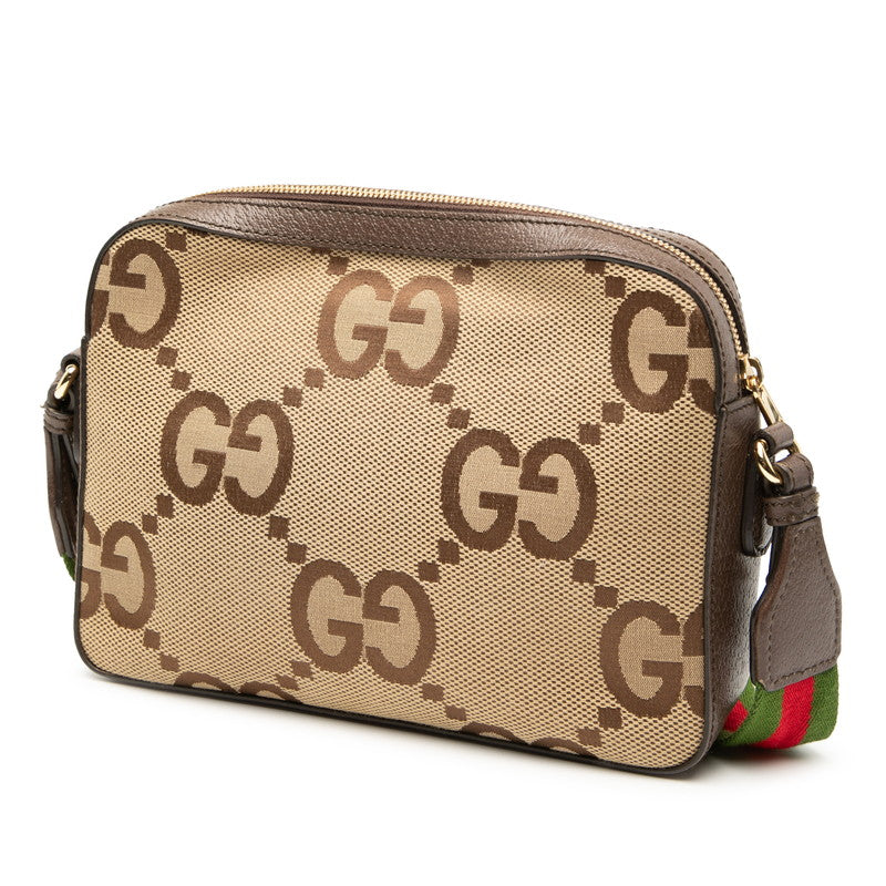 Gucci Jumbo GG Canvas Leather Shoulder Bag