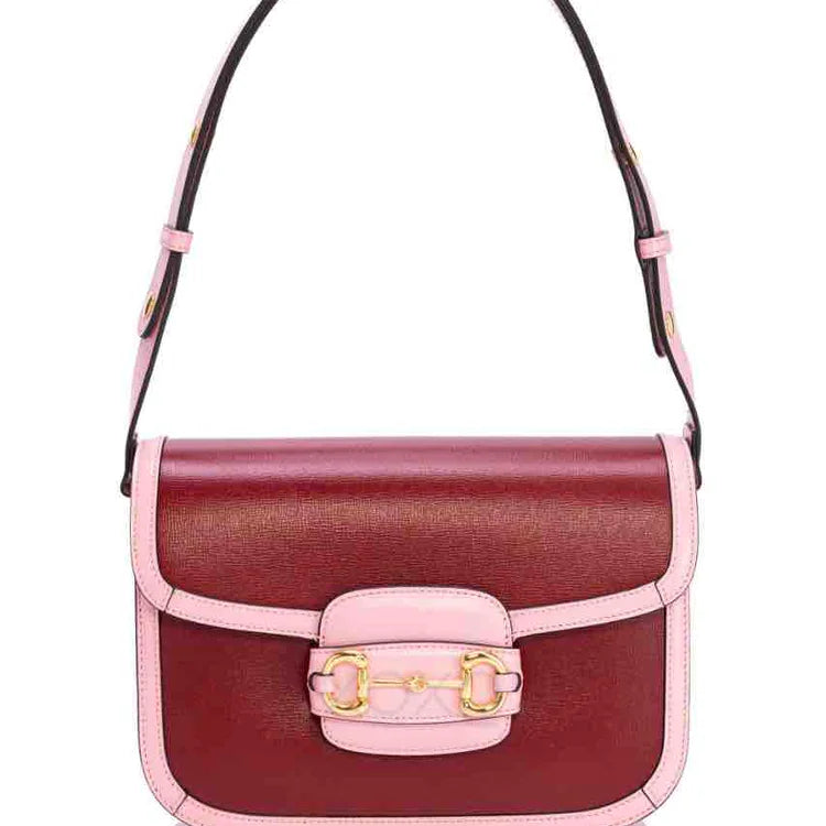 Gucci Horsebit Red Leather Calfskin Crossbody