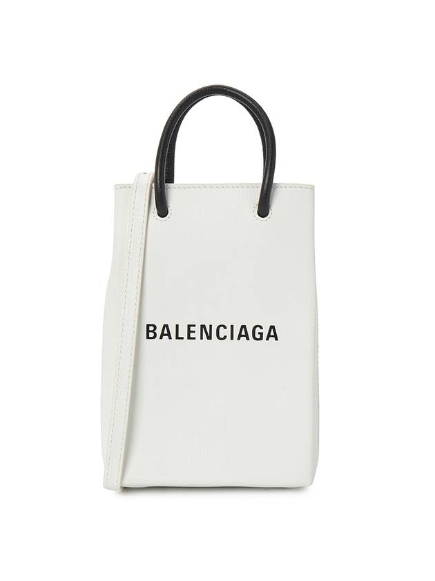 Luxury Balenciaga Trending 2026 Logo Print Phone Holder Small Cross Bag White