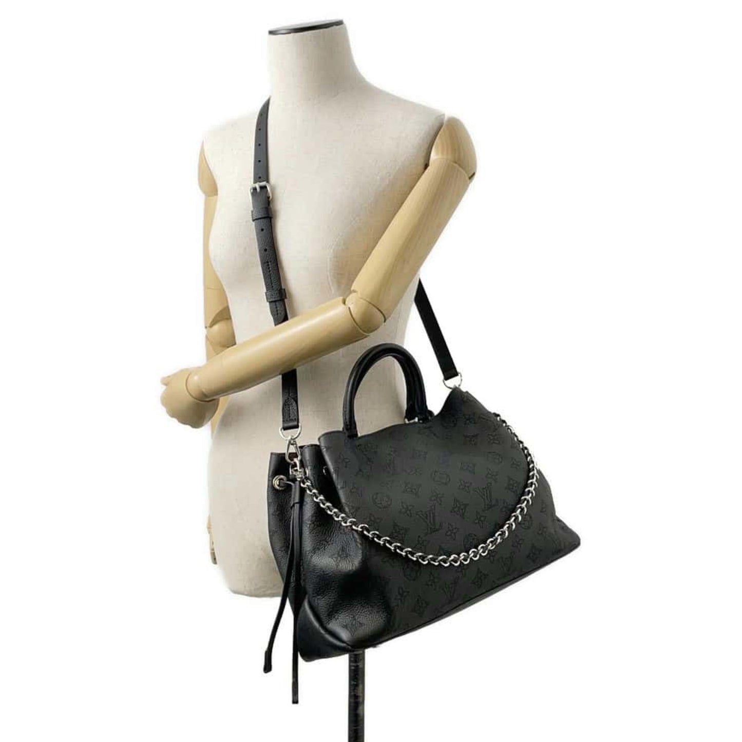 Louis Vuitton  Noir Monogram Mahina Leather Handbag Shoulder Bag