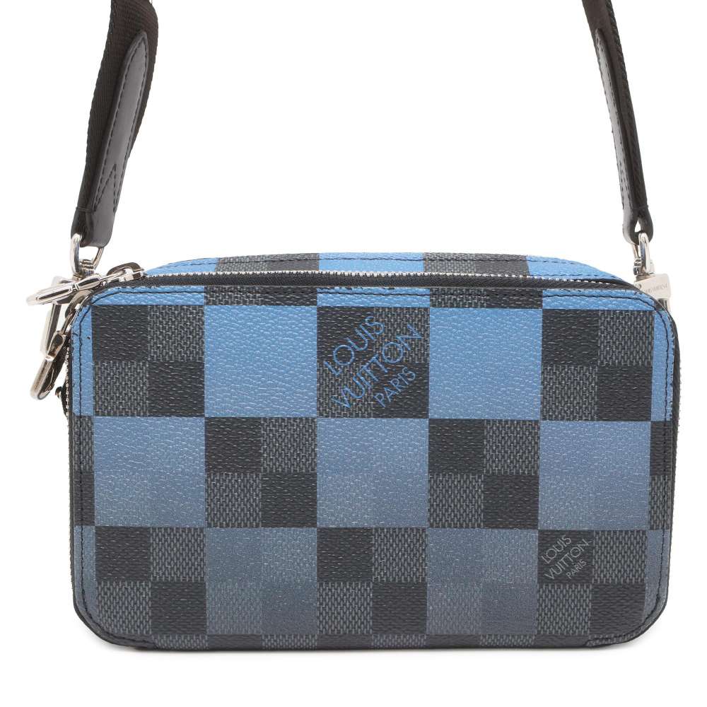 Louis Vuitton Alpha wearable wallet Noir/Blue N60414 Damier Graphite Giant