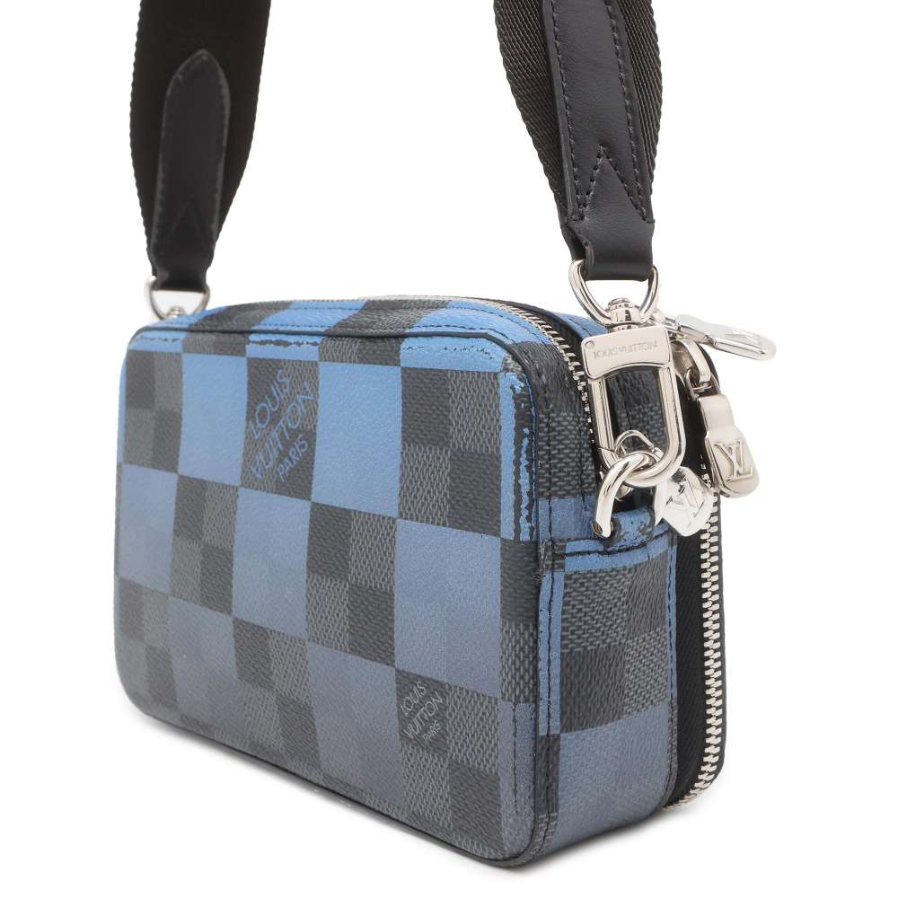 Louis Vuitton Alpha wearable wallet Noir/Blue N60414 Damier Graphite Giant