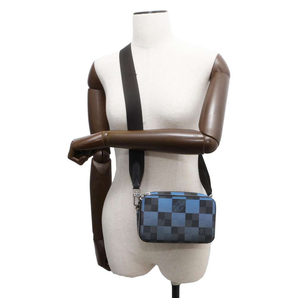 Louis Vuitton Alpha wearable wallet Noir/Blue N60414 Damier Graphite Giant