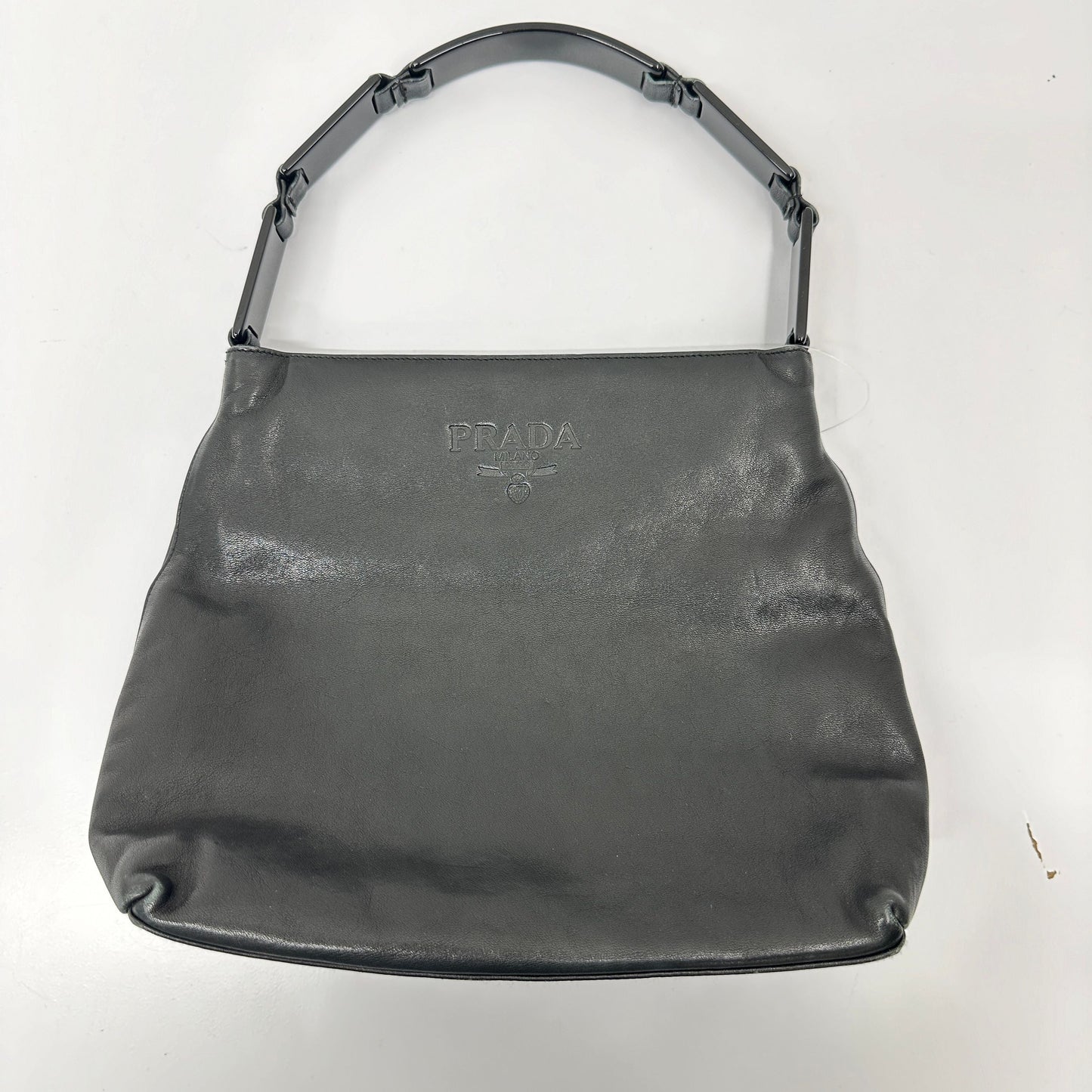 PRADA Leather Shoulder Bag Black AB Rank   pr9911js