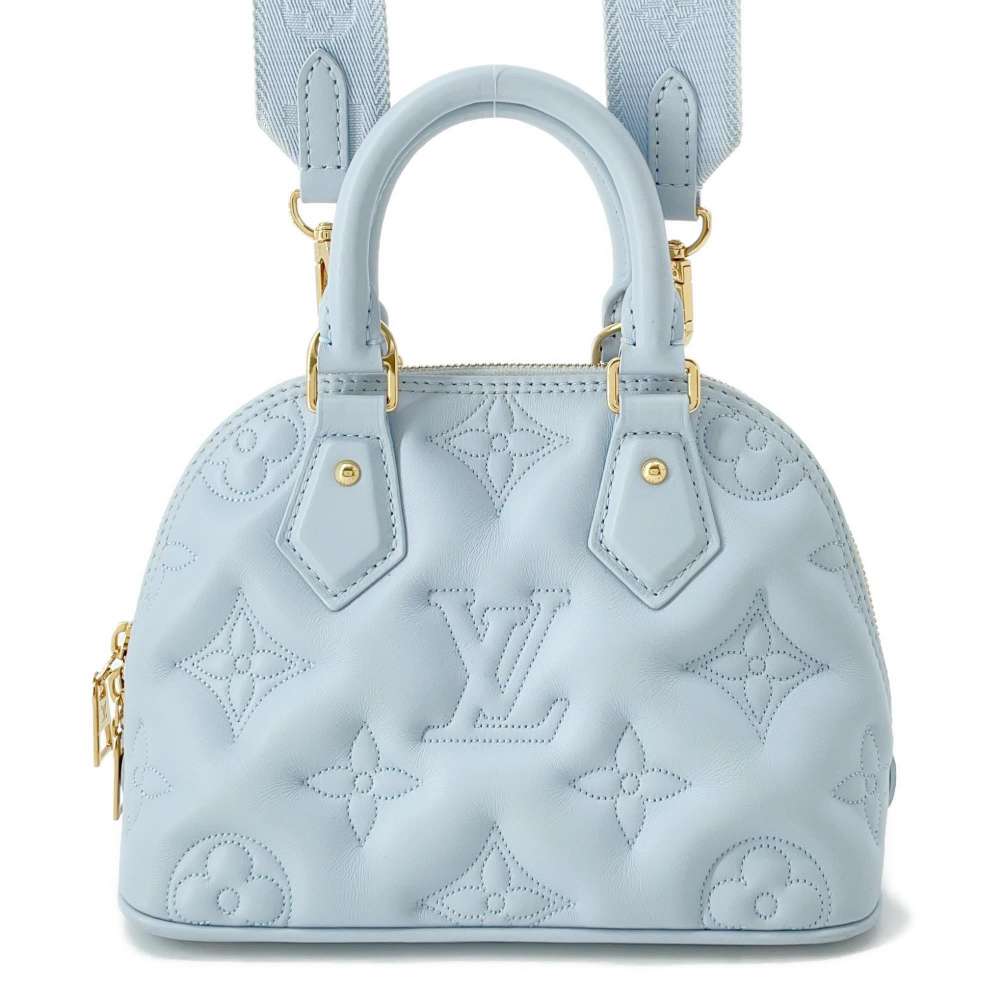 Louis Vuitton Alma?Soft Blue Gacier M59822 Calf Leather Monogram?Pattern Size BB