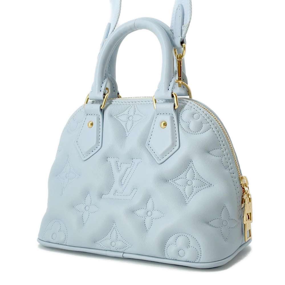 Louis Vuitton Alma?Soft Blue Gacier M59822 Calf Leather Monogram?Pattern Size BB
