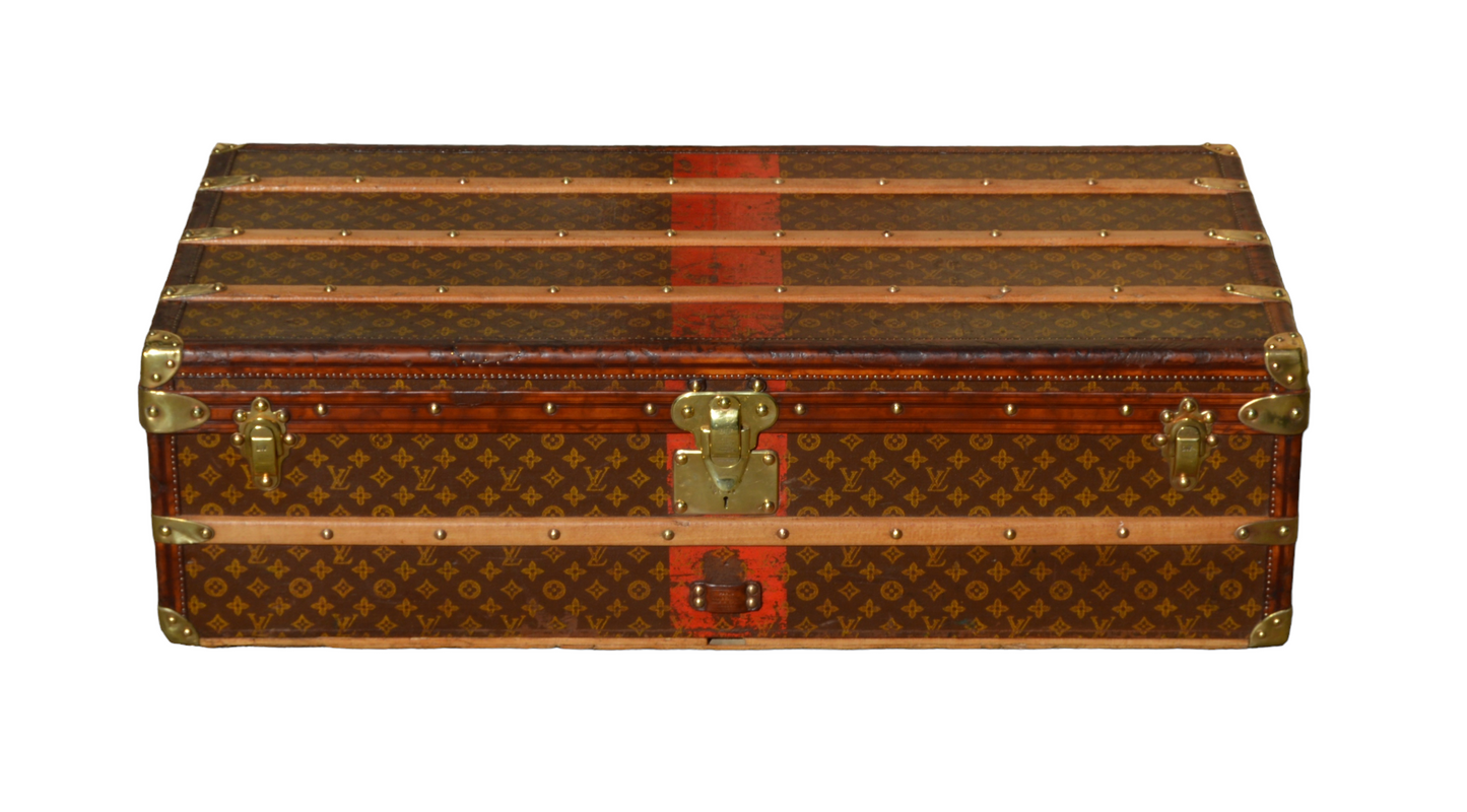 Louis Vuitton Brown Canvas Trunk travel bag