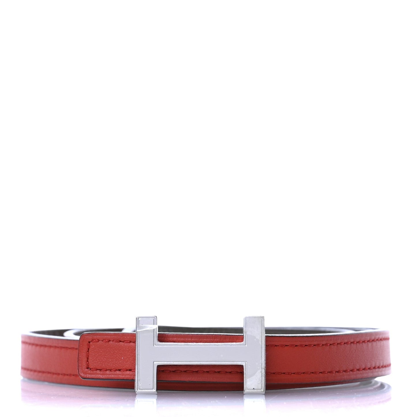 Hermes Swift Epsom 13mm Focus Belt 75 Rouge De Coeur Etoupe